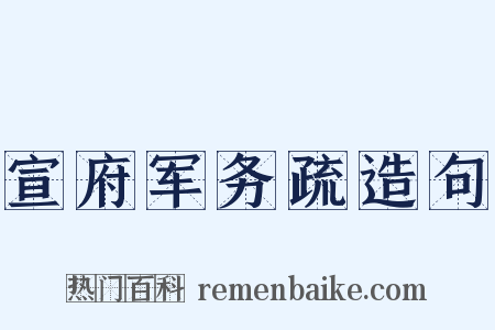 宣府军务疏造句是什么意思的图片